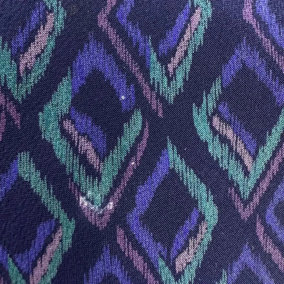 Vintage Valentino Cravatte 100% Silk Handmade Geometric Blue Neck Tie Italy - Picture 5 of 15